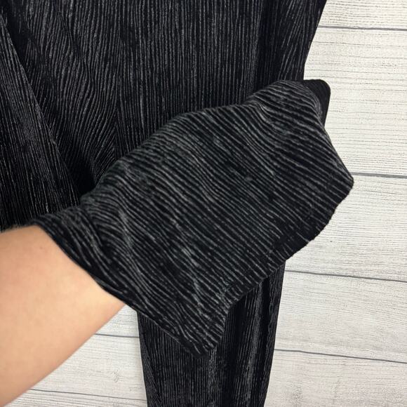 Dennis By Dennis Basso Plus Size Black Textured Velvet Wide Leg Pants Size 2X - Picture 5 of 8